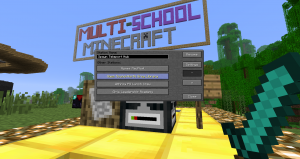 The Teleport Block gets you around the Multi-School MinecraftEDU server. 