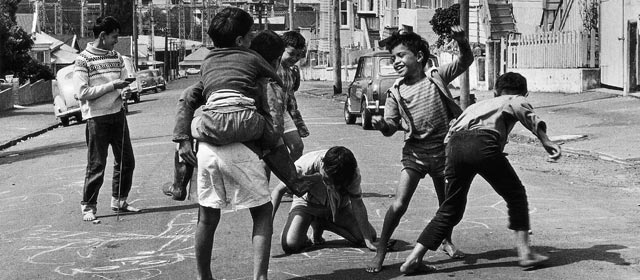 Playing on the street, Ponsonby, Auckland, 1971
